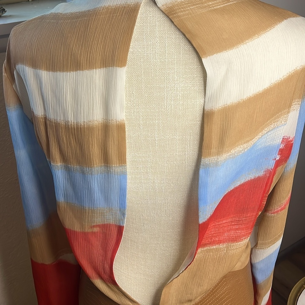 GIANNI VERSACE VINTAGE!! GORGEOUS SILK & LEATHER DRESS - Picture 13 of 14